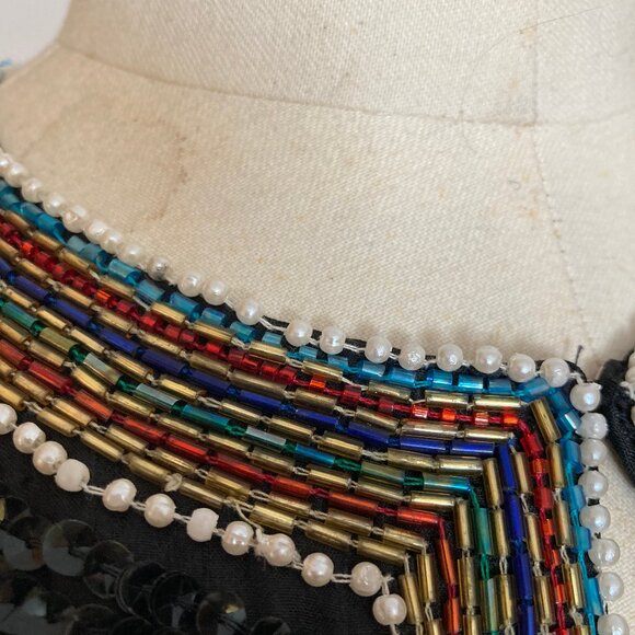 Vintage Paisley Sequin Beaded Jeweled Jacket - Picture 8 of 16